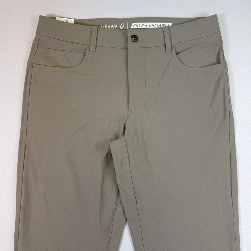 Johnnie-O Prep-Formance Pants Mens 32x32 Light Khaki Golf Casual Tech Chino NEW